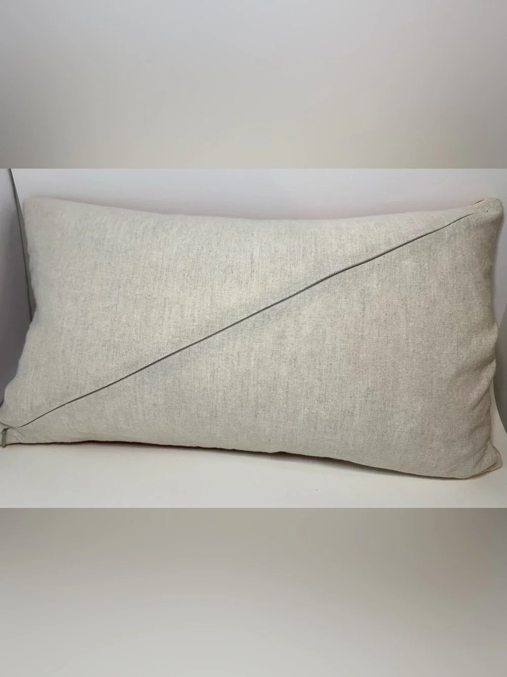 West Elm Orange Velvet Embossed Lumbar Pillow Down Insert